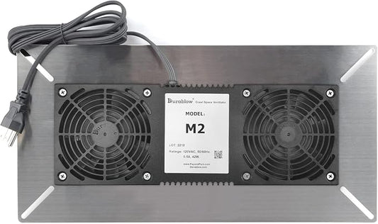 Durablow 220 CFM Air-Out Stainless Steel Crawl Space Vent Fan, Dual Fans by Durablow