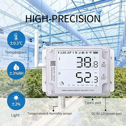 UbiBot GS1-A Smart WiFi Thermometer Hygrometer, IP65 Temperature & Humidity - Image 2