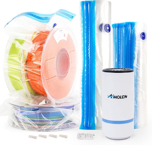 AMOLEN 28PCS Filament Storage Bags Vacuum Kit, Cleaning Drying Sealed 16 Bags by AMOLEN