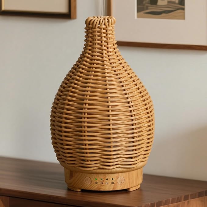 Boho Essential Oil Diffuser for Home -150ml Ultrasonic Fragrance Diffuser by EQUSUPRO