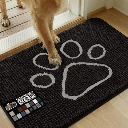 GORILLA GRIP SOAKSTOPPER Dog Door Mat, 36x24 Machine Washable Rug Absorbent by GorillaGrip