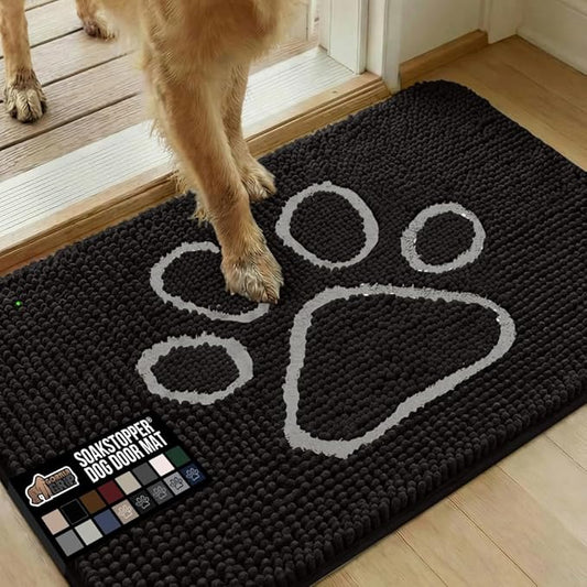 GORILLA GRIP SOAKSTOPPER Dog Door Mat, 36x24 Machine Washable Rug Absorbent by GorillaGrip