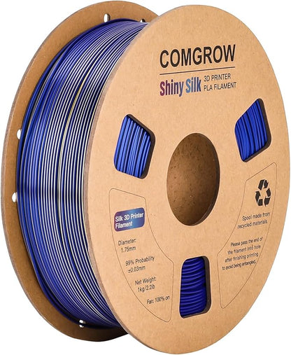 Comgrow Silk PLA 3D Printer Filament, Dual Color 2 in 1 Golden and Blue by Comgrow