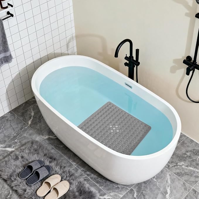 Anti-Slip Bathtub Shower mat, 20.8×20.8（Approximately 53×53cm） inch Soft - Image 4