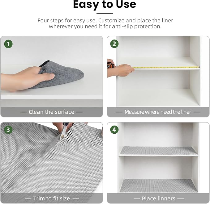 BAGAIL Drawer and Shelf Liner, 12 in X 10 Ft Non-Adhesive Shelf Liners - Image 6