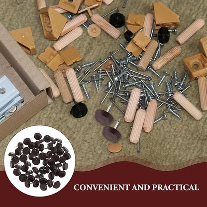 100pcs Brown Plastic Nail-on Furniture Feet Levelers Anti-Slip Floor Protectors - Image 8