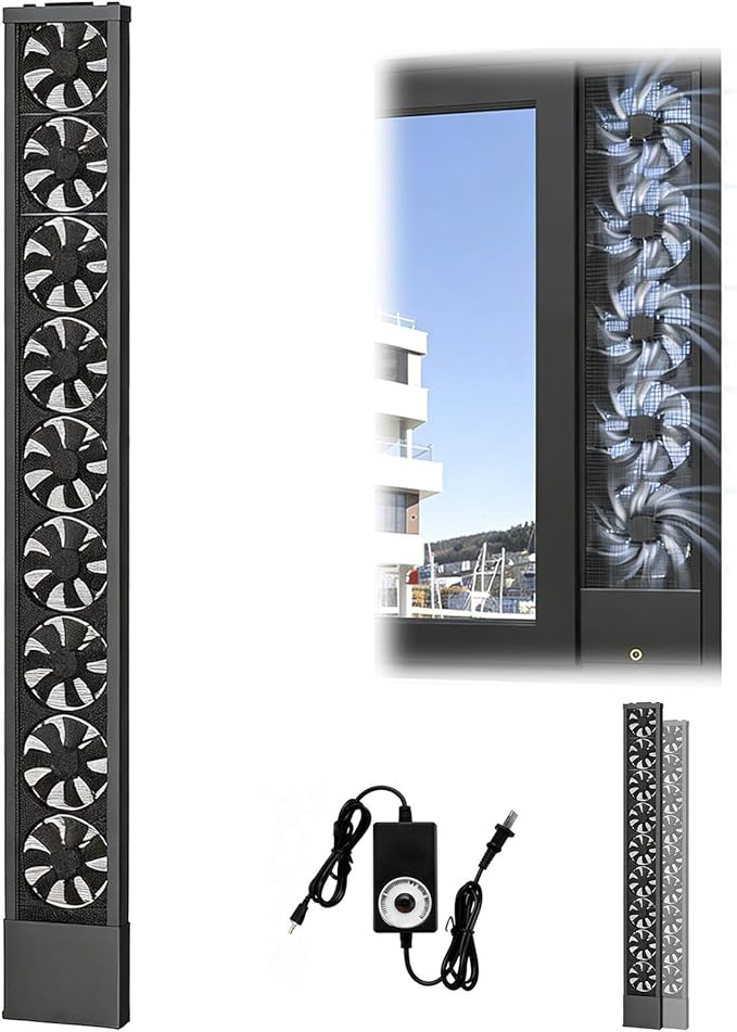 Vertical Window Exhaust Fan for Sliding Windows-Easy Tool-Free Installation by Unknown