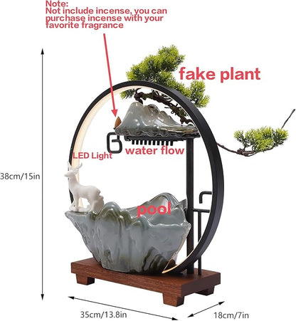 15In Water Fountains Indoor Tabletop Waterfall Humidifier - Image 6