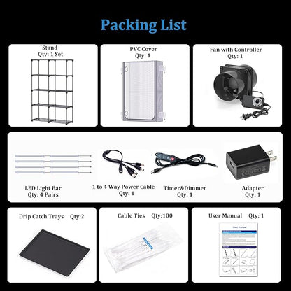 Mushroom Grow Tent Kit with Grow Light and Duct Fan, IP65 Waterproof 6500K LED - Image 6