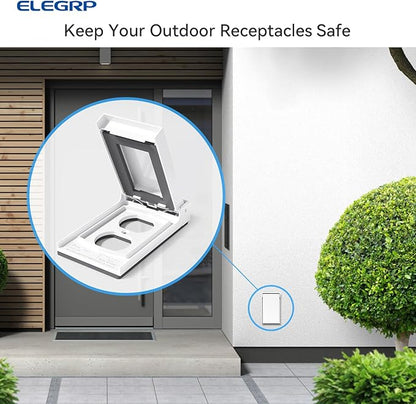 ELEGRP Vertical Outdoor Cover for Duplex Receptacles, Weatherproof Wall Plate - Image 6