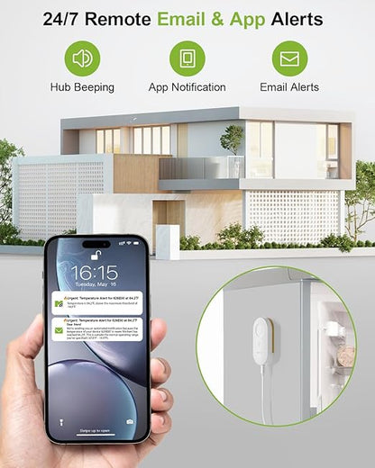 MOCREO WiFi Refrigerator Thermometer Digital Freezer Alarm, Remote Email & App - Image 2