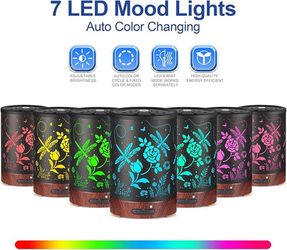 Essential Oil Diffuser- Aromatherapy Diffuser with7 Colors Light and Auto-Off - Image 2
