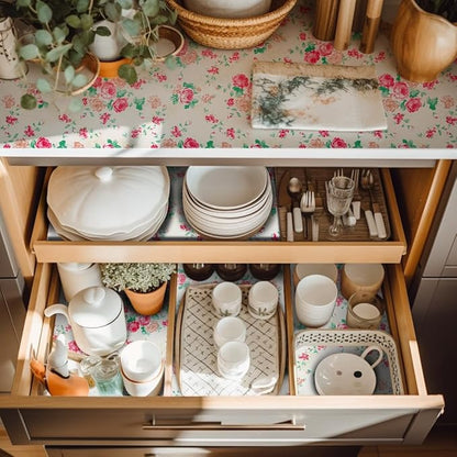 12" W x 60" L Floral Drawer and Shelf Liner - Image 2