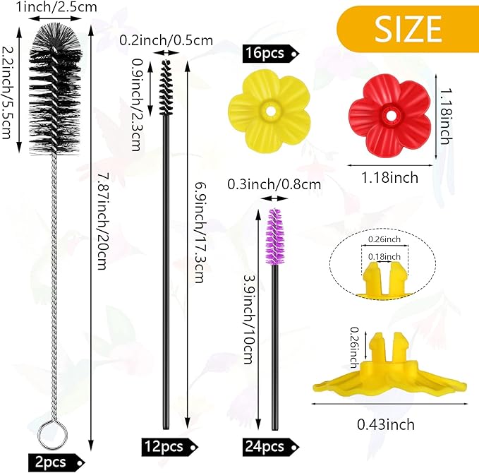 38 Pcs 3 Size Hummingbird Feeder Cleaning Brush Mini Nylon Tube Brush - Image 2