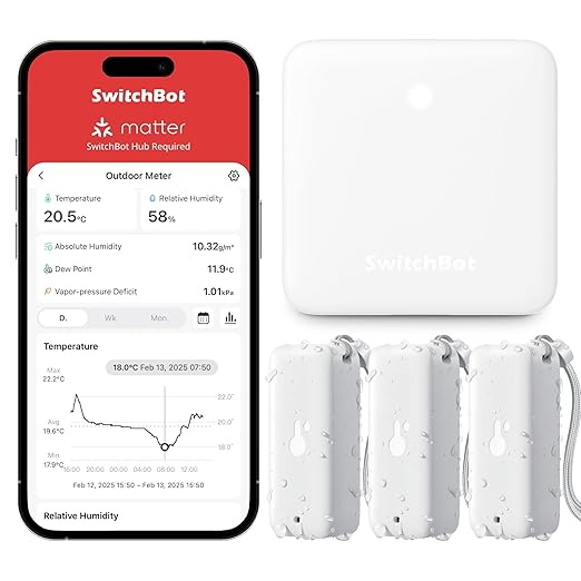 SwitchBot Bluetooth Hygrometer Thermometer 3 Pack by SwitchBot