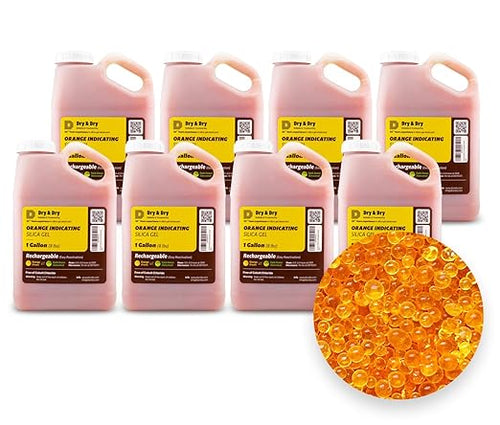 "Dry & Dry" Premium Orange Indicating Silica Gel Desiccant Beads by DryDry