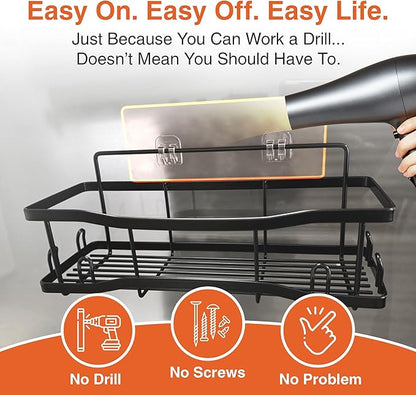 Shower Caddy Bathroom Shelves, The Athena Silken 4 Set, 40LB Capacity, Adhesive - Image 4