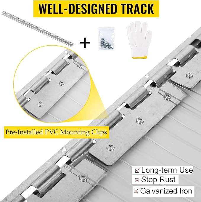 Set PVC Curtain Plastic Strip Thermal Door Cover Clear Screen Commercial - Image 4