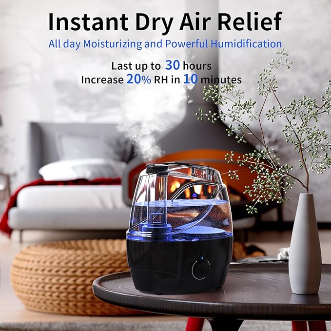 Humidifiers for Bedroom and Large Room, 2.2L Cool Mist Humidifier for Baby - Image 2