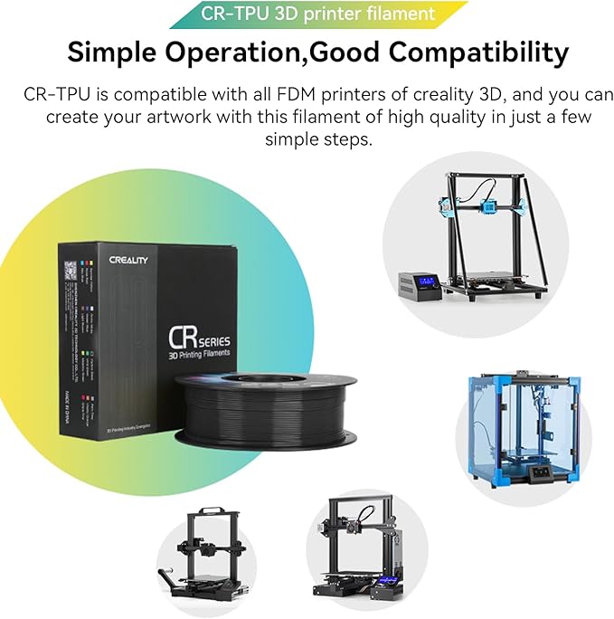 2025 Official Creality TPU Filament 1.75mm Black, Flexible 95A TPU 3D Printer - Image 5