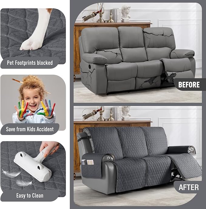 TAOCOCO 100% Waterproof Recliner Cover, Non-Slip Washable Reclining Couch Cover - Image 2