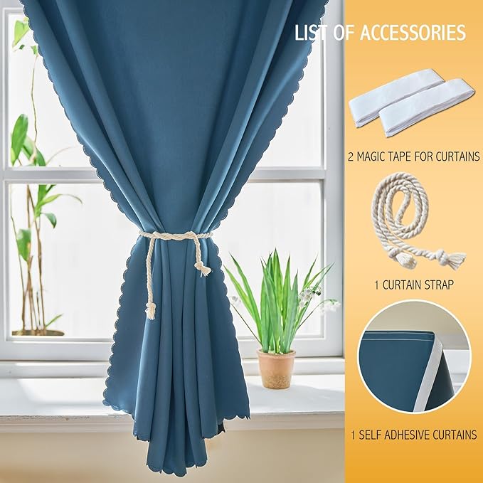 Adhesive Curtain 100% Blackout No-Drill Easy Install - Image 4