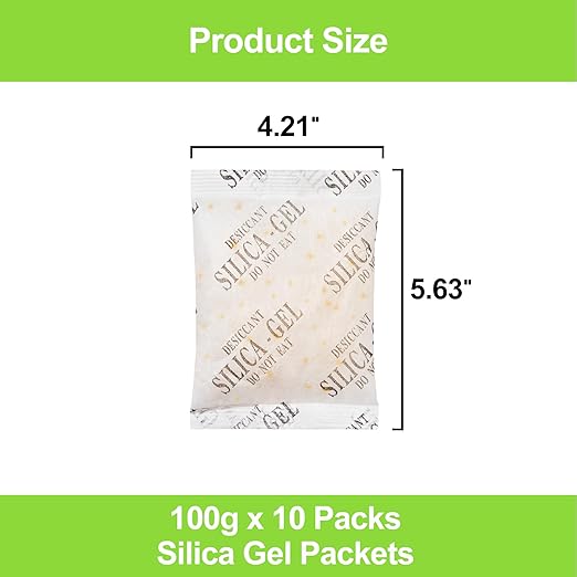 10-Pack 100g Extra Large Silica Gel Packets – Premium Rechargeable Desiccant - Image 4