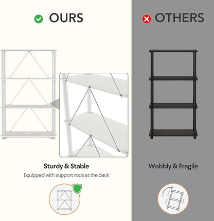 Homes: Inside + Out Apexa Modern 3-Tier Extra Wide Shelving Units, Collectibles - Image 6