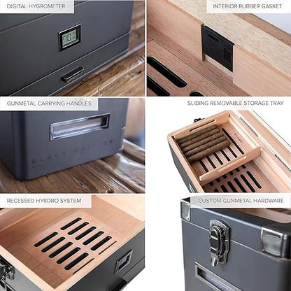 CASE ELEGANCE Military Glass Top Humidor - Image 7