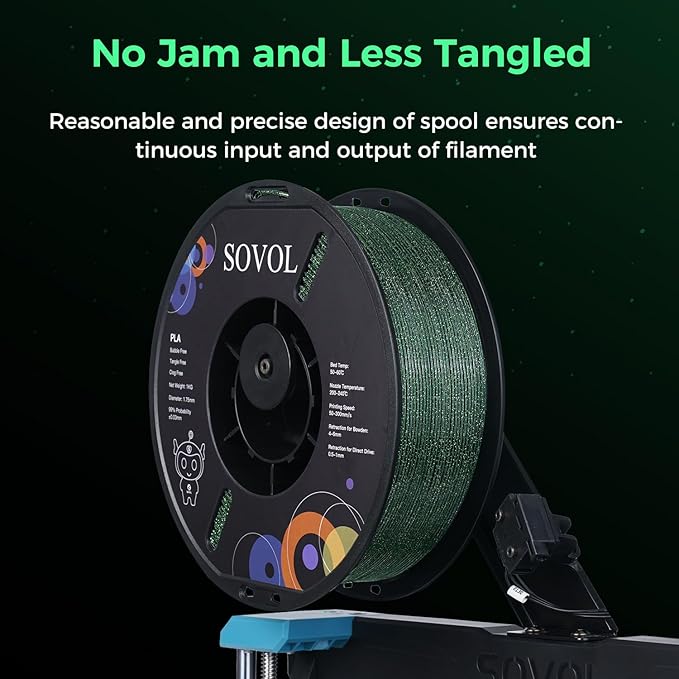 Sovol 3D Printer Luminous Filament, Glow in The Dark PLA 1kg Spool 3D Printing - Image 4