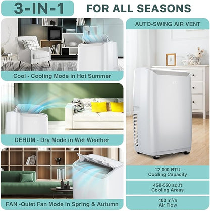 Quiet 12000 BTU Air Conditioner Portable - Image 4