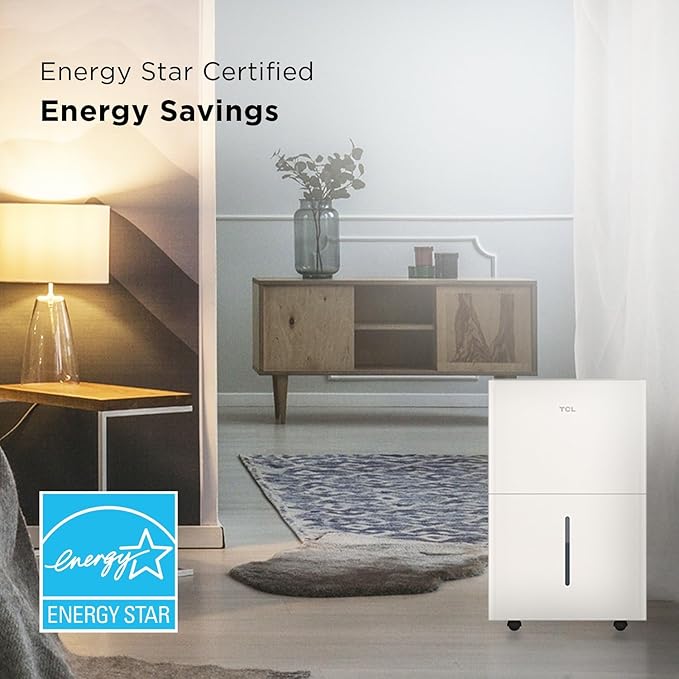 TCL 4, 500 Sq. Ft. Smart Dehumidifier, Energy Star, 50 Pints Per Day, Moisture - Image 5