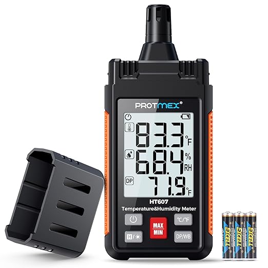 Protmex HT607 Temperature Humidity Meter High Precision Digital Hygrometer by Protmex