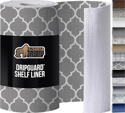 GORILLA GRIP DripGuard Shelf Liner, Non-Adhesive Drawer and Kitchen Cabinet by GorillaGrip