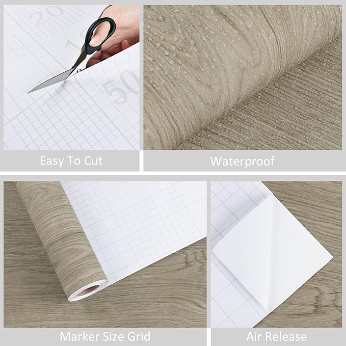WESTICK Light Wood Contact Paper Brown Wood Grain Wallpaper Peel and Stick - Image 6