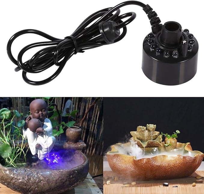 24V Color Changing 12 LED Mister Fogger Water Fountain Mini Mist Maker Pond Fog - Image 4