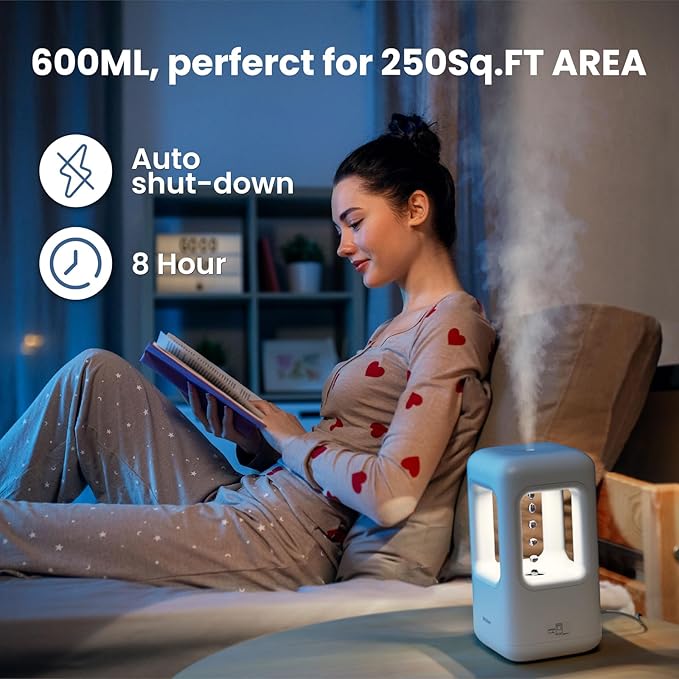 600ml Small Humidifier White - - Image 3