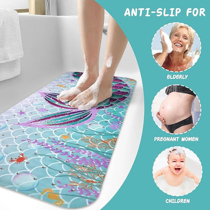 Mermaid Bathtub Mat Non Slip, Cute Baby Bath Mat - Image 6