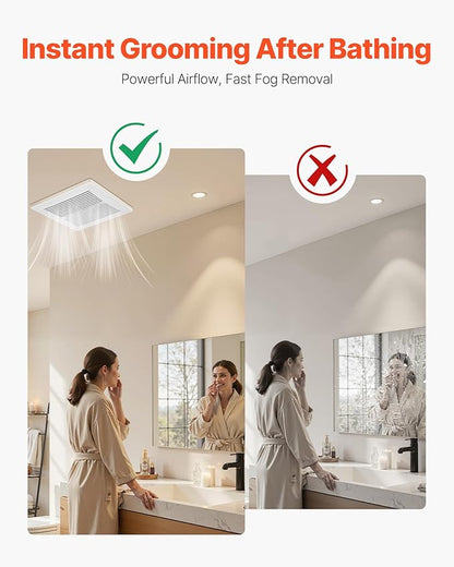 VEVOR Bathroom Exhaust Fan, 80 CFM Bathroom Vent, Premium Motor Ceiling Fan - Image 5