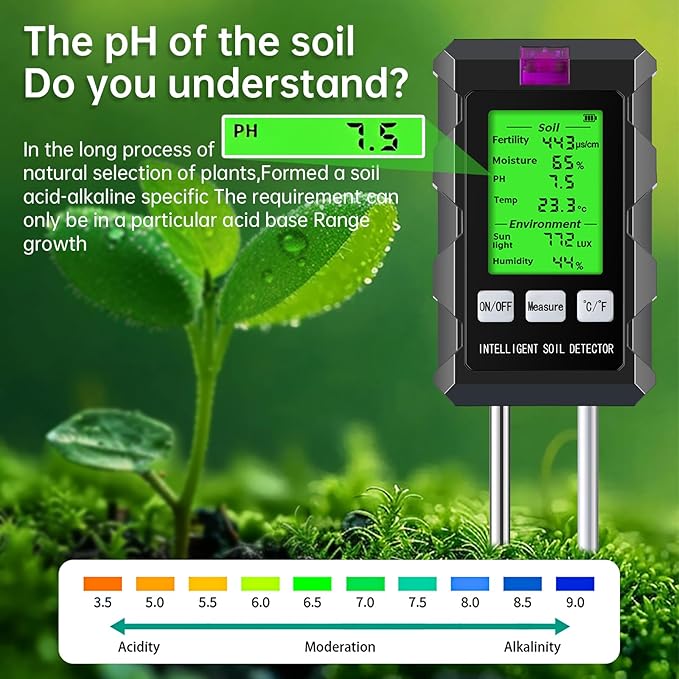 6 in 1 Soil Tester Digital Moisture Meter - Image 4