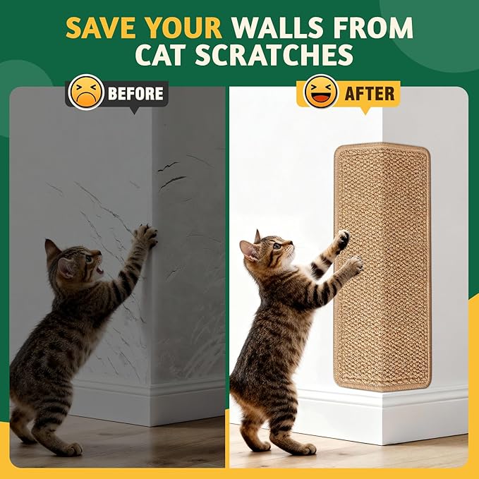 ENONCI​ Corner Cat Scratcher Wall Mounted - Image 3