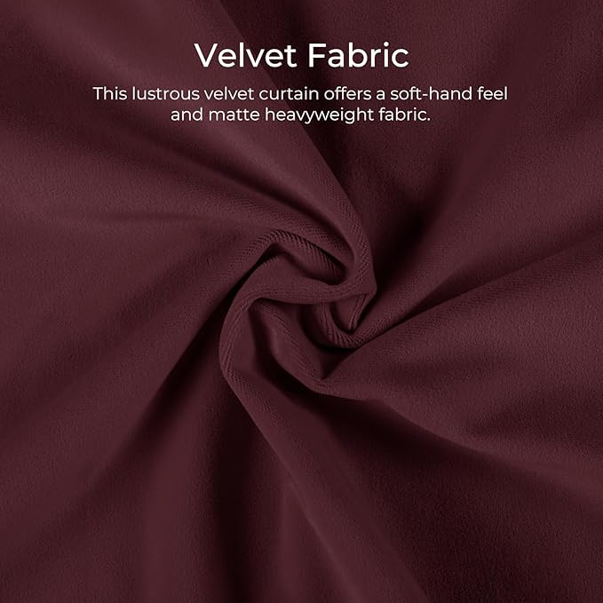TWOPAGES Luxury Velvet Curtain Pinch Pleated Burgundy Curtain 108 inch Long - Image 4