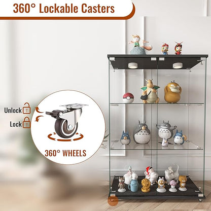 Yoluckea 3-Tier Glass Display Cabinet - Image 5