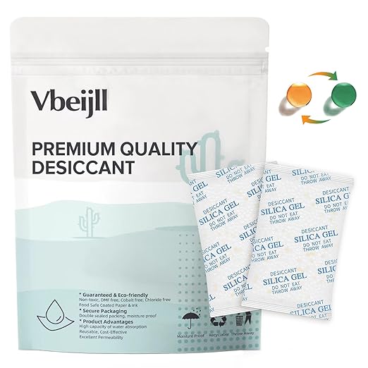 5 Gram Color-Indicating Silica Gel Packets, Premium Food Grade Desiccant by Vbeijll