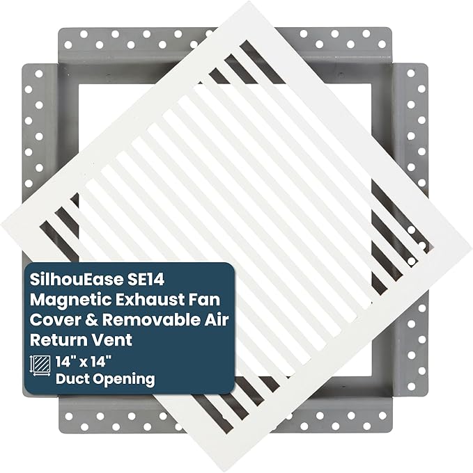 SilhouEase SE14 Magnetic Exhaust Fan Cover & Removable Return Vent, Flush Mount - Image 2