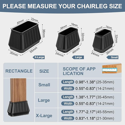 24PCS Rectangular Chair Leg Floor Protectors - Image 3