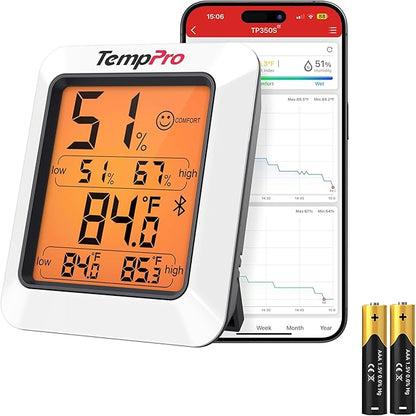 TempPro Hygrometer Thermometer for House, Backlit Humidity Meter Temperature by ThermoPro