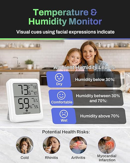 BN-Link Digital Hygrometer Indoor Thermometer Room, Digital Temperature and - Image 2