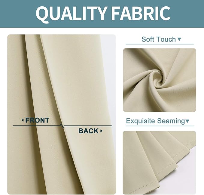 ChrisDowa Room Darkening Curtains 90 Inches Long 2 Panels Set - Image 3