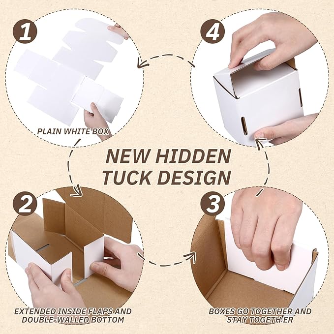 Eaasty 10 Pack Gaming Card Storage Box White Corrugated Cardboard Box Craft - Image 3
